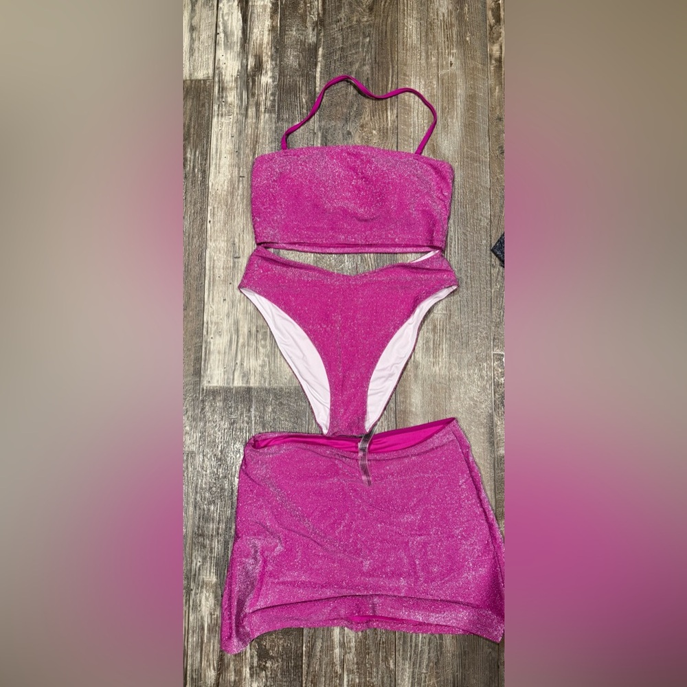 Pink. - glittery bathing suit